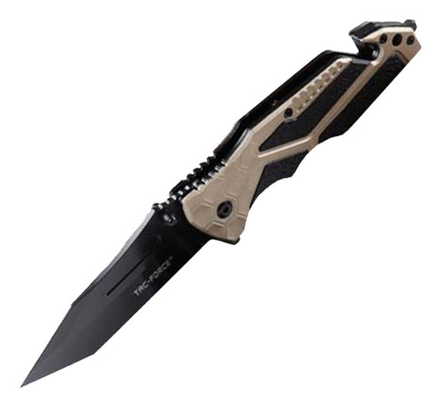 Cuchillo Táctico Para Campismo, Mxkec-001, 1pza, Cuchilla P Color Negro/Café