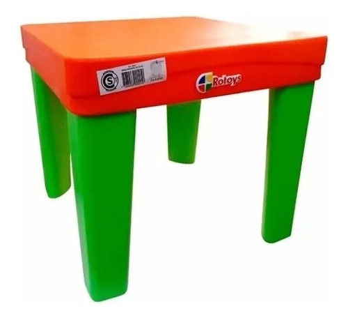 Mesa Infantil Reforzada Rotoys Para Niños De Plastico Color Rojo y Verde