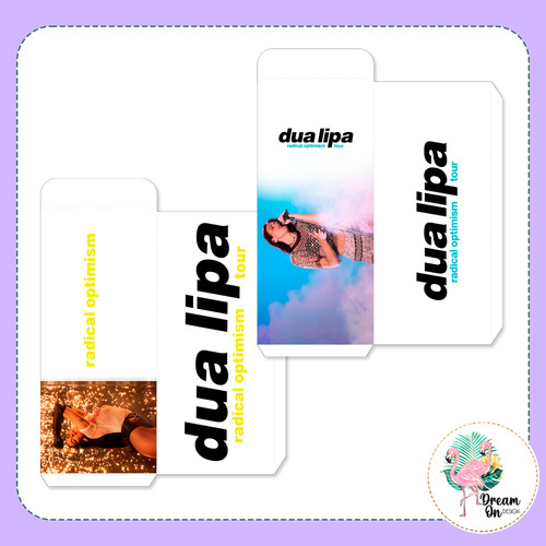 Kit Digital Imprimible - Dua Lipa Entrada + Stickers