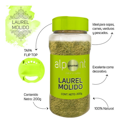 Alpont Laurel Molido 200 Gramos 2 Piezas