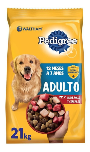 Imagen 1 de 8 de Pedigree Alimento Seco Perro Adulto Carne Pollo Cereal 21kg
