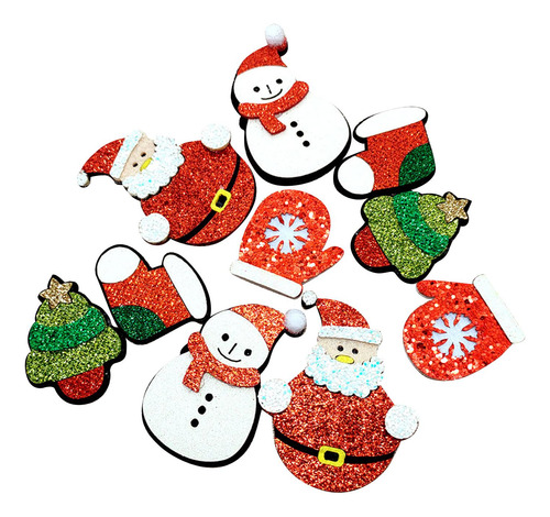 6 Paquete De 2-6 Parches Navideños De 10 Uds., 6 Piezas