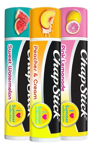 Balsamo Labial Chapstick Summer Edicion Limitada Pack X 3uds