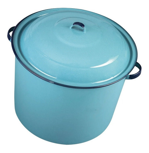 Olla Recta Con Orejas 42cm 47l Azul Turquesa 2 Pzs Cinsa