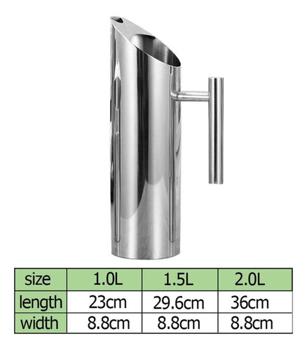 Juego De 2 Jarras De Agua De Acero Inoxidable Con Tetera Ice