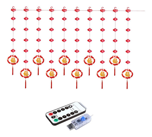 Adorno De Luces Led De Año Nuevo Para Cortina De Patio