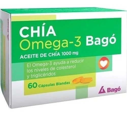 Aceite De Chia Omega 3 Bago 1000 Mg X 60 Capsulas Blandas