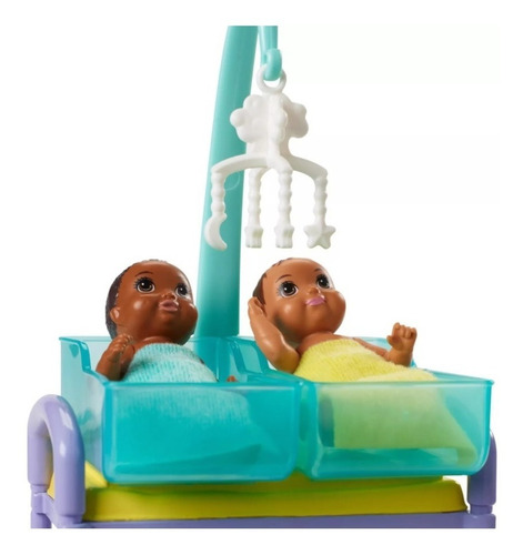 Imagem 5 de 9 de Barbie Profissões Pediatra Negra Com 2 Bebês Mattel Ms