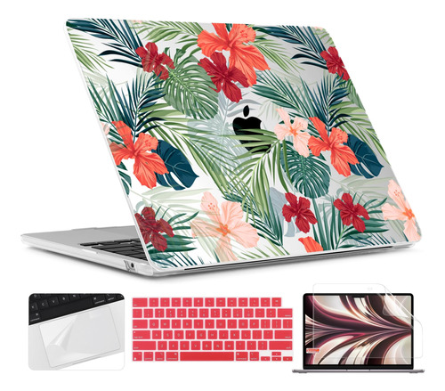 Funda Twolskoo Para Macbook Air 13 M2 + C/teclado Tropical