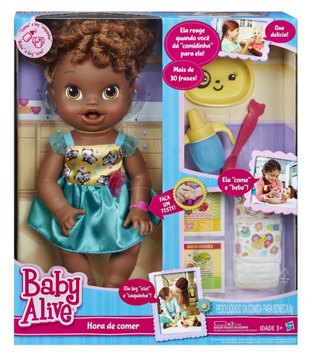 Boneca Baby Alive Hora De Comer Negra  - Hasbro A8347