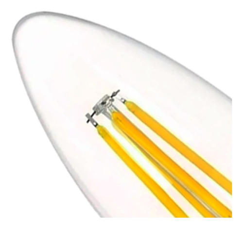 Imagem 3 de 7 de Kit 2 Lâmpada Vela E14 Filamento Led 4w 2700k 127v Clara