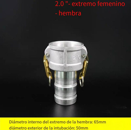 Conexión Rápida Motobomba Aluminio 2 Pulgadas Hembra Y Macho