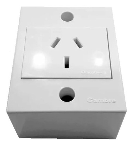 Toma Exterior Simple 10 Amp Cambre Por Color Blanco