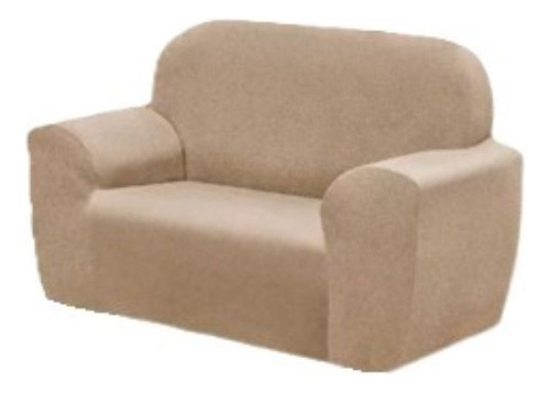 Capa Para Sofa Em Malha Avulsa Coladinha 2 Lugar Elasticada Cor Bege