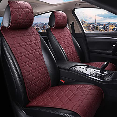 Red Rain Fashion Universal Seat Covers Soft Wine Red Leather