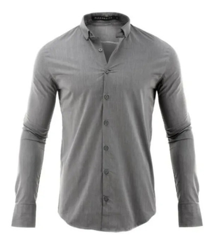 Camisa Farenheite Lisa Gris Talle S Hombre Casual Slim Fit 