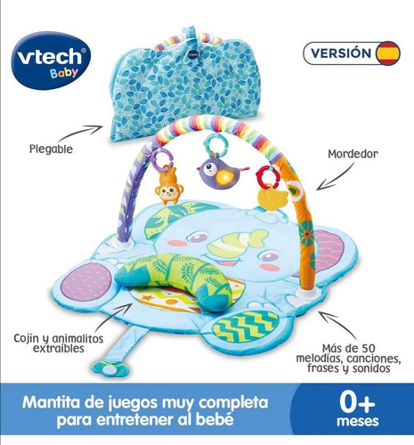 Gimnasio Y Mantita 3 En 1 Vtech Para Bebe +50 Sonidos.