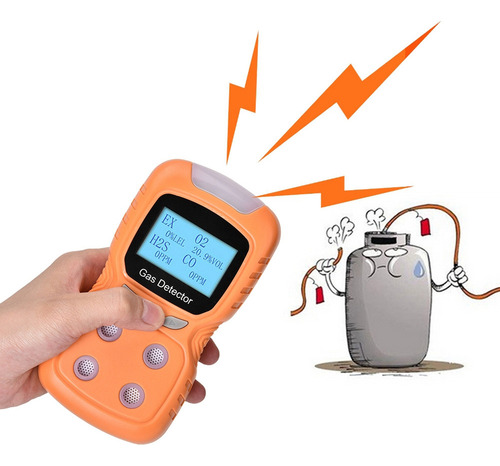 Co/h2s/o2/e Detector De Alarma De Seguridad Multigas Por Voz