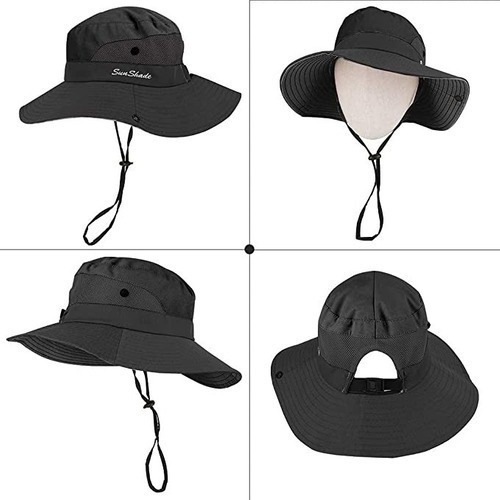 Sombrero De Mujer Con Protección Uv, Ala Ancha, Plegable