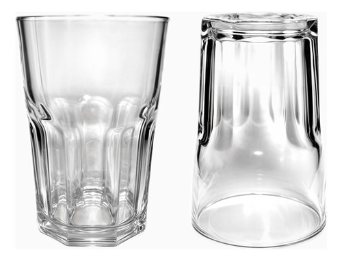 Kit 3 Copos De Vidro Grosso 360ml Transparente Chicago Drink Cor Branco