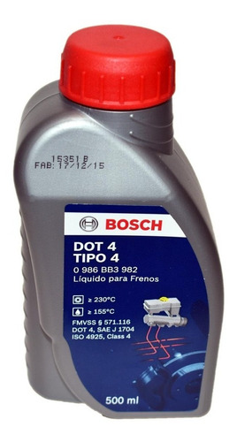 Liquido De Frenos Bosch Dot 4 Tipo 4 500 Ml 