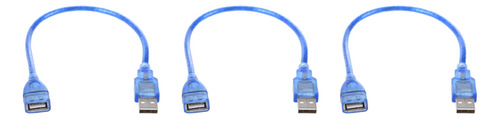 3 Cables De Extensión Cortos Usb 2.0 A Hembra A Macho-fs