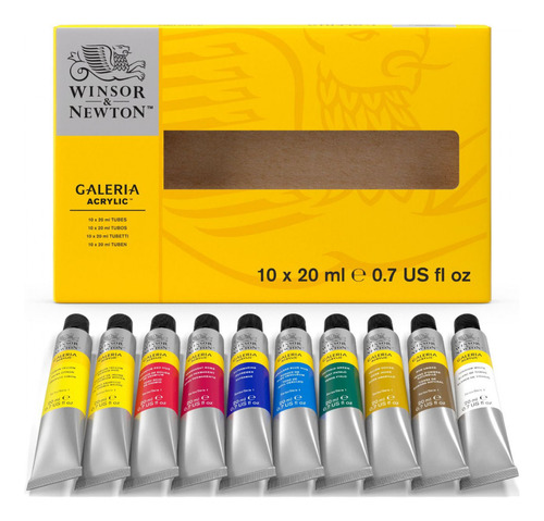 Estojo Tinta Galeria Winsor & Newton 20ml 10 Unidades