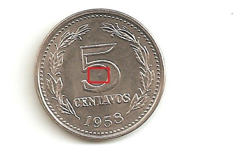Monedas Argentinas 5 Centavos 1958 Con Punto  Sin Circular