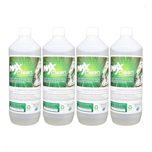 Kit 4 Desincrustante Ácido Maxclean Limpeza Pesada 1 Litro