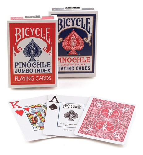 Naipes De Poker Pinochle Jumbo -  (12 Unidades) Npk