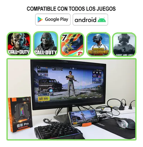 Combo Gamer Para Celular Rgb Convertidor Bluetooth Con Ia (Usado)
