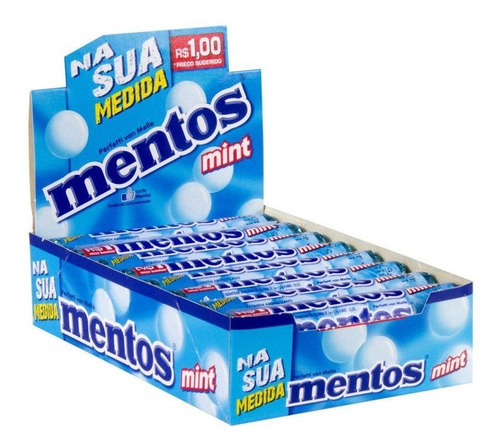 Caixa De Mentos Display Frutas Menta Medida Certa C/16 Drops Sabores Menta