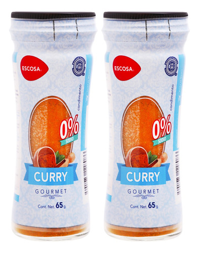 2 Pack Condimento Curry Bajo En Sodio Escosa 65 Grs