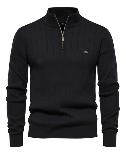 Sudadera Casual Con Cuello Alto Y Media Cremallera Para Homb