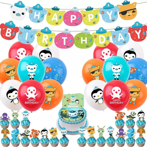 Fiesta Octonauts Globos De Cumpleaños Infantil Decoración