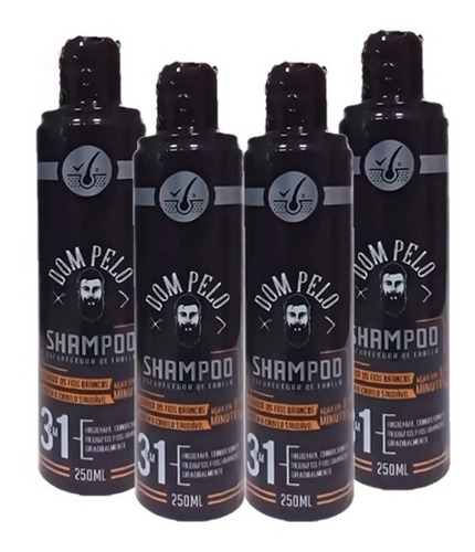 4 Shampoo Grisalho Cabelo Branco Escurecedor Hidrata Nutri