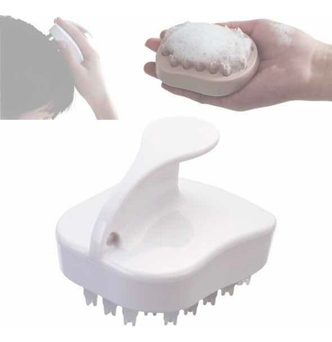 Cepillo Masajeador De Cabello Shampoo Cuero Cabelludo Caída Color Blanco