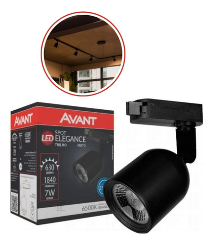 Spot Led Trilho Elegance Avant Branco Frio Br6500k 7w Bivolt