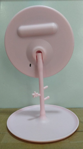 Imagen 3 de 3 de Espejo De Maquillaje Aro De Luz Led 3 Tonos Táctil Carga Usb