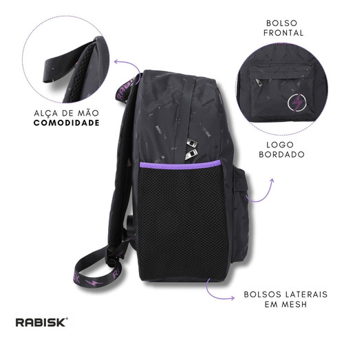 Mochila Para Notebook Rabisk Impermeável Rke5053m Lílas