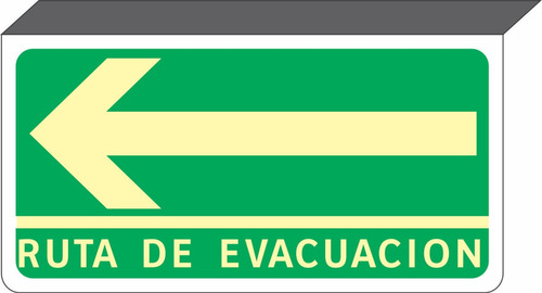 Ruta De Evacuación Izquierda(colgante)  Estireno 30x15 Foto