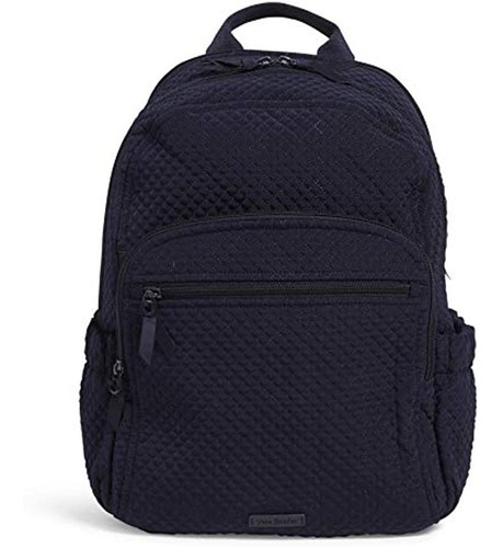 Vera Bradley Women's Microfiber Campus Mochila, Azul Marino 