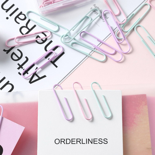 Clips De Metal Para Papel, 70 Unidades, Colores Vibrantes, B