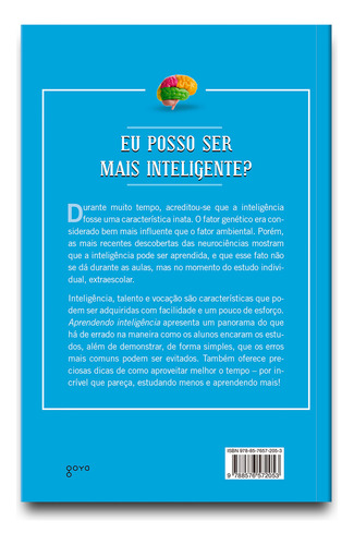 Aprendendo Inteligência: Manual De Instruções Do Cérebro Para Estudantes Em Geral, De Piazzi, Pierluigi. Série Neuroaprendizado (1), Vol. 1. Editorial Editora Aleph Ltda, Capa Mole Em Português, 2015