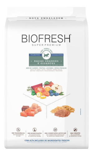 Alimento Biofresh Super Premium para cão filhote de raça grande e gigante sabor mix em sacola de 10kg