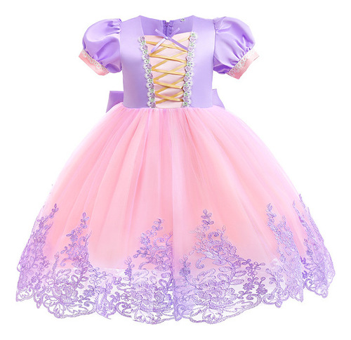 Rapunzel Cosplay Halloween Niños Arco Princesa Vestido De