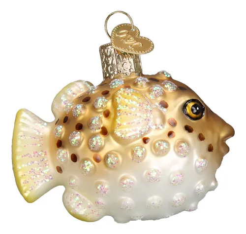 Old World Christmas Fish Collection Adornos De Vidrio Sopla. Color Pez Globo