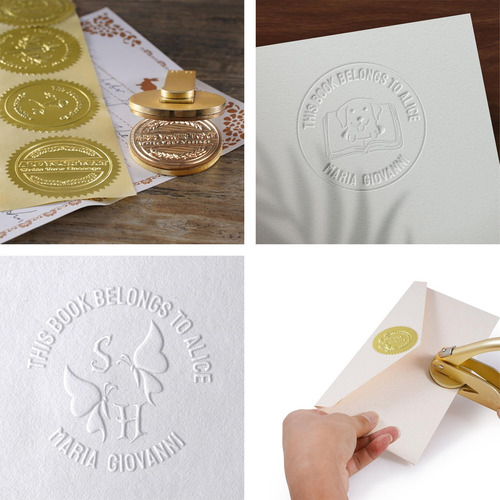 Sello De Libro En Relieve Personalizado, Prensa De Gofrado