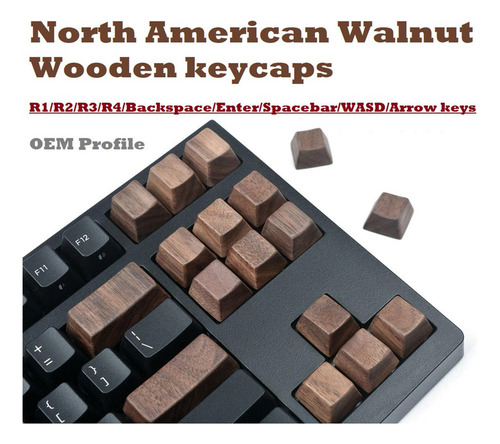 Teclado Mecânico De Madeira Preta De Qualidade R1