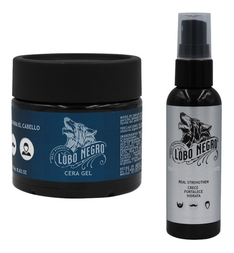 Lobo Negro Cera Gel Y Tratamiento Para Cabello Barba Bigote